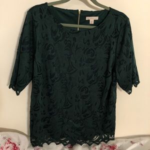 Beautiful Emerald Lace Top